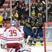 Michigan senior center A.J. Treais celebrates scoring in the game against Miami on Saturday, March 23. Daniel Brenner I AnnArbor.com
